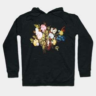 Art Floral Deco. Collection Of Flowers With Butterfly Hoodie